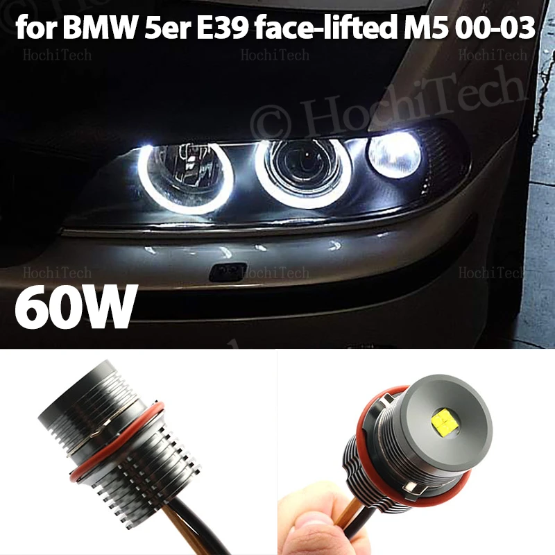 

60W White LED Angel Eyes Halo Marker Light Bulb For BMW 5 series E39 M5 face-lifted 520i 523i 525i 528i 530i 535i 540i 2000-2003