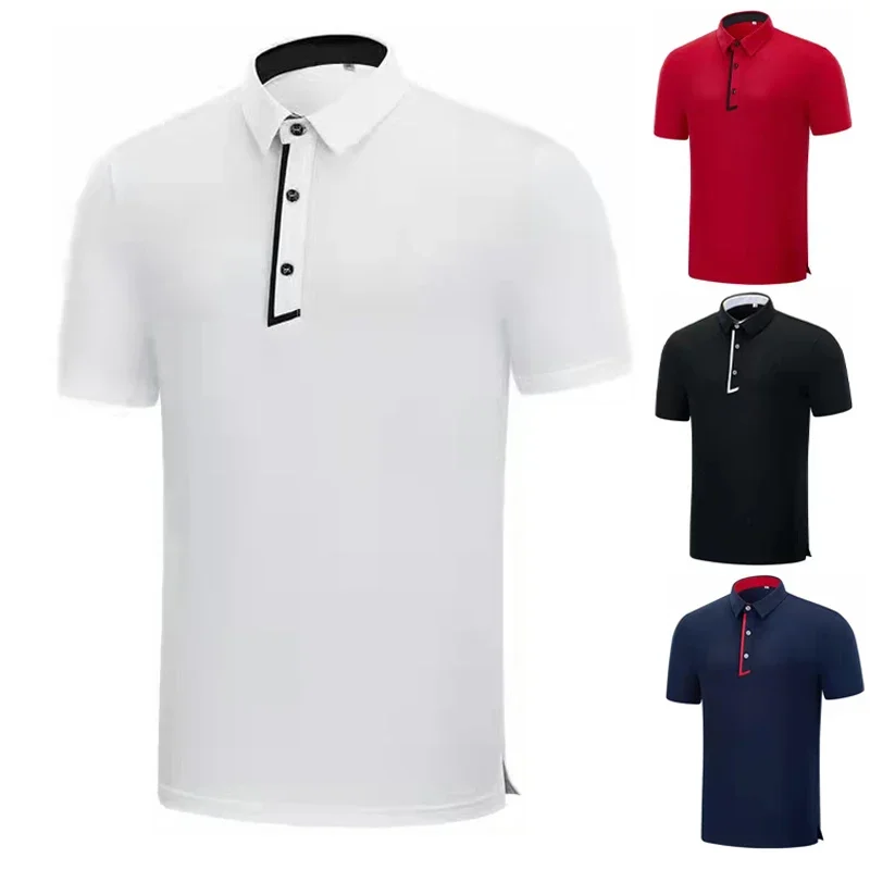 

Летняя одежда для гольфа, Мужская Новая футболка, повседневная спортивная дышащая быстросохнущая рубашка-поло, свободная впитывающая пот с короткими рукавами