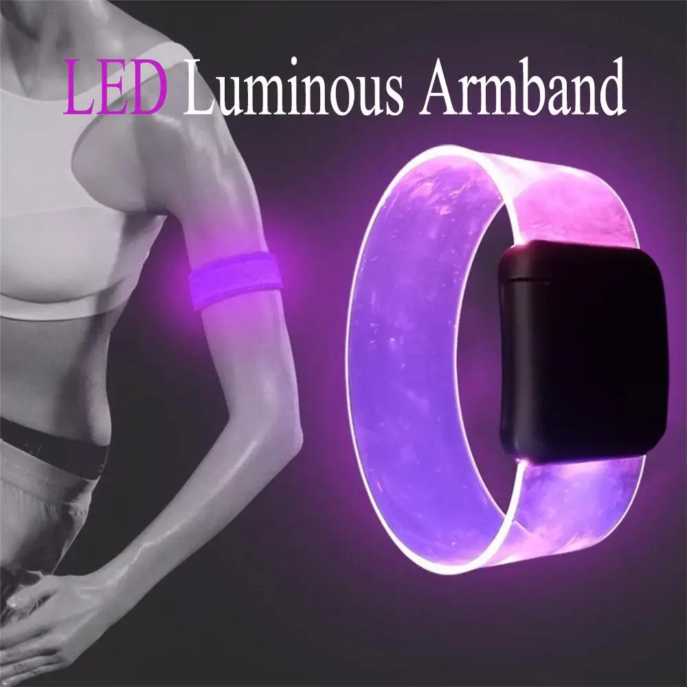 

LED Light Up Armband Adjustable Wearable Running Arm Belt Glow The Dark For Walking Cycling Concert Roller Skates Light Bracelet