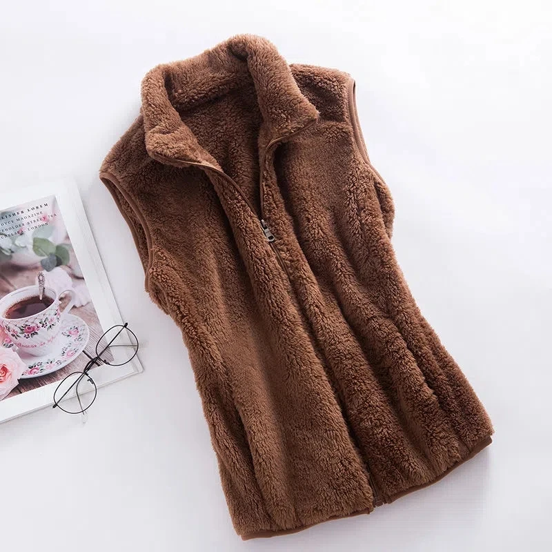 2023 Autumn Winter Polar Fleece Vest Women Coat High Collar Zipper Sleeveless Jacket Warm Coral Velvet Vest Female Waistcoat 4XL
2023 Autumn Winter Polar Fleece Vest Women Coat High Collar Zipper Sleeveless Jacket Warm Coral Velvet Vest Female Waistcoat 4XL