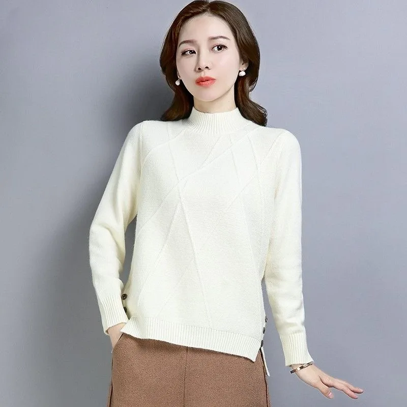 2023 New Autumn Winter Short Half Turtleneck Thick Brushed Sweater Women Loose Cover Thick Knit Solid Color with Long Sleeves
2023 New Autumn Winter Short Half Turtleneck Thick Brushed Sweater Women Loose Cover Thick Knit Solid Color with Long Sleeves