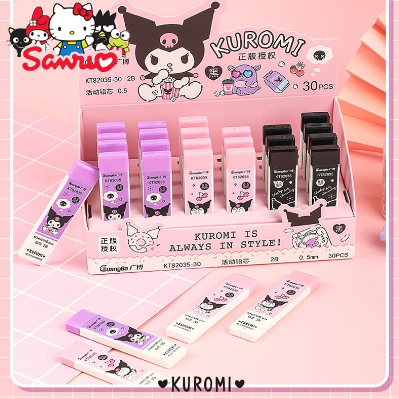 

1Set(30Pc) Sanrio Melody Kuromi Hello Kitty Cinnamoroll Pochacco Activity Pencil Core 0.5mm 2B Core Sanrio Kulomi Pencil Core