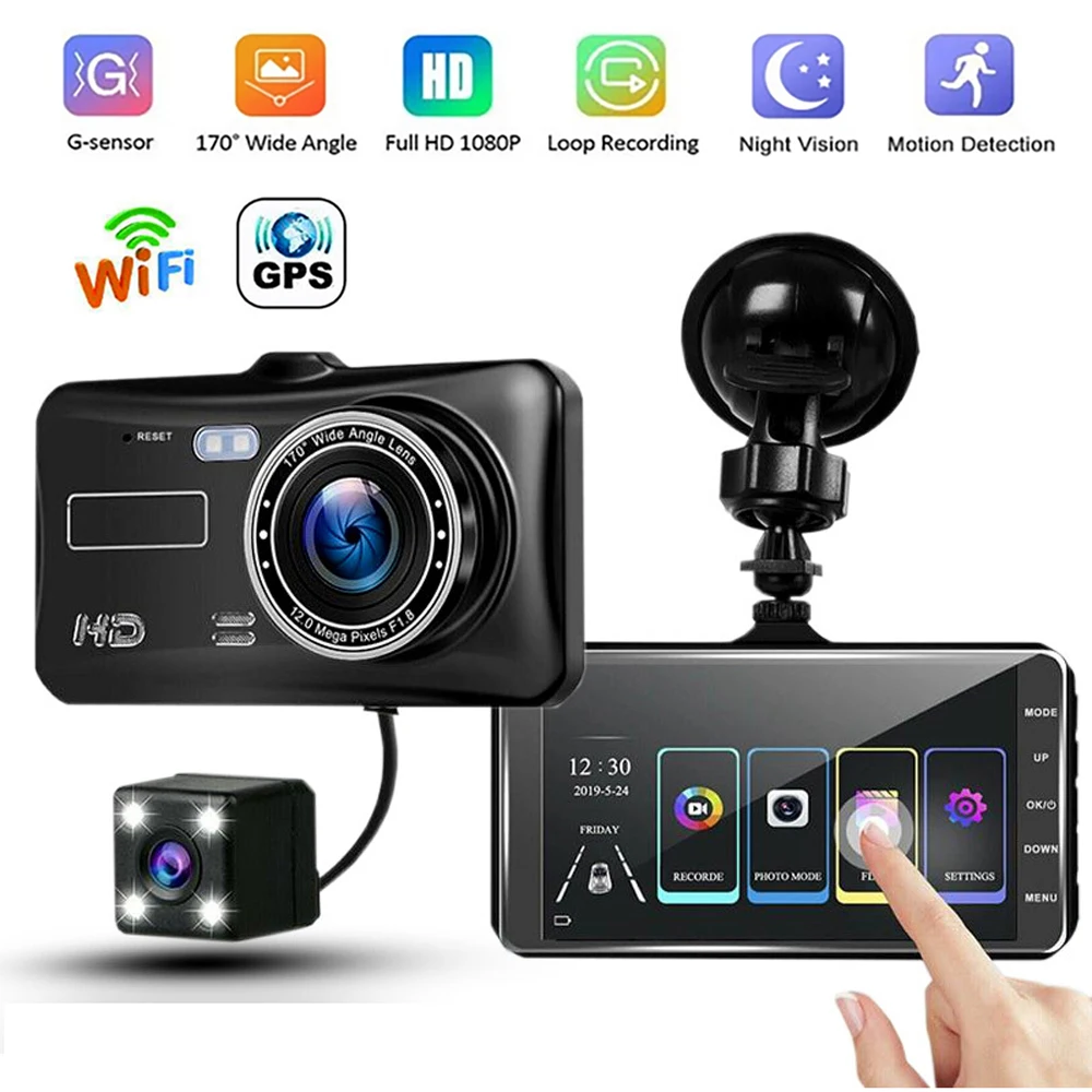 

Car DVR WiFi Full HD 1080P Dash Cam Rear View Camera Drive Video Recorder Night Vision Auto Dashcam Vehicle Camera GPS Black Box