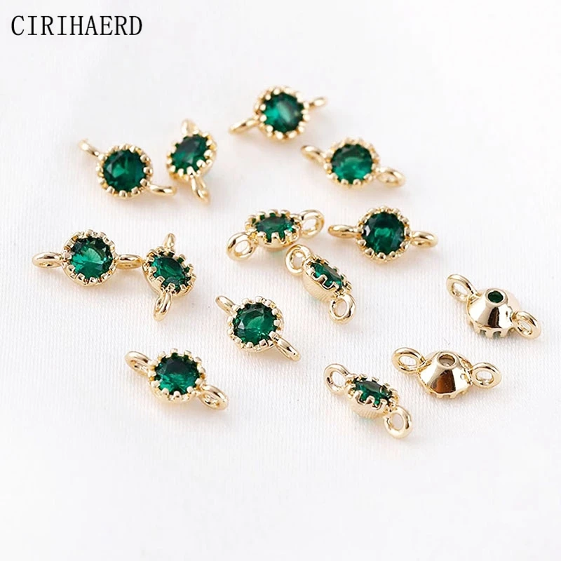 

Wholesale 4 Types 14K Gold Plated Inlaid Zircon Jewelry Connectors DIY Bracelet Jewellery Making Accessories Supplies Findings