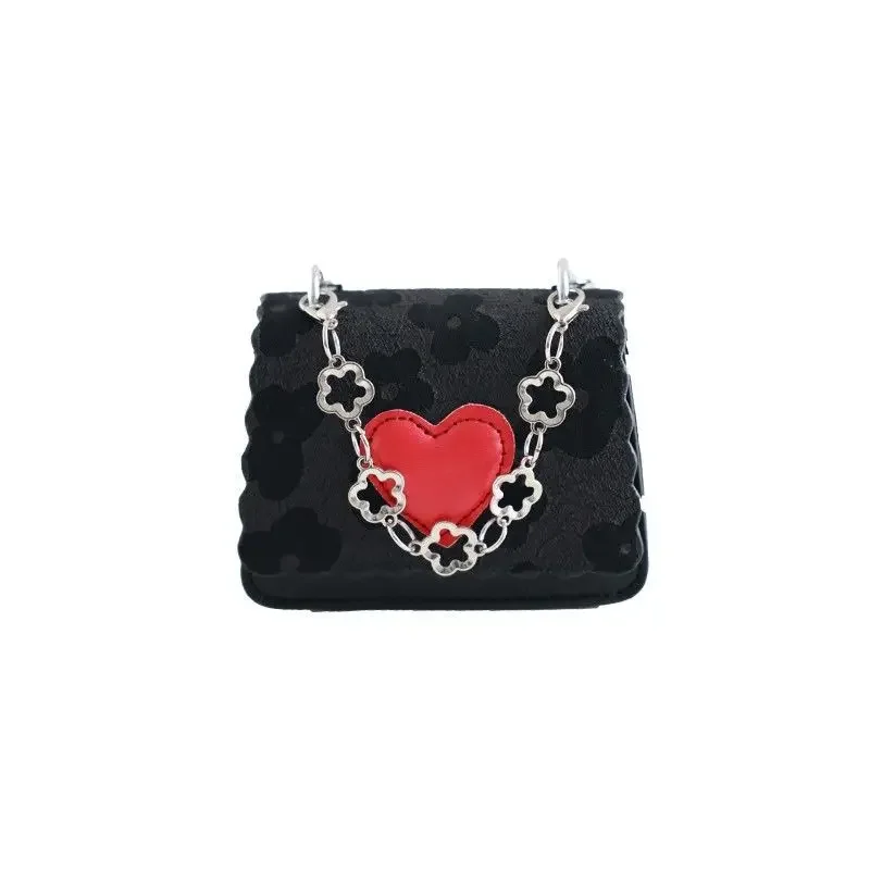 

Y2K Girls Bag Chains Heart Shape Fashion Casual Shoulder Bag Pures and Bags Crossbody MINI Women Bag