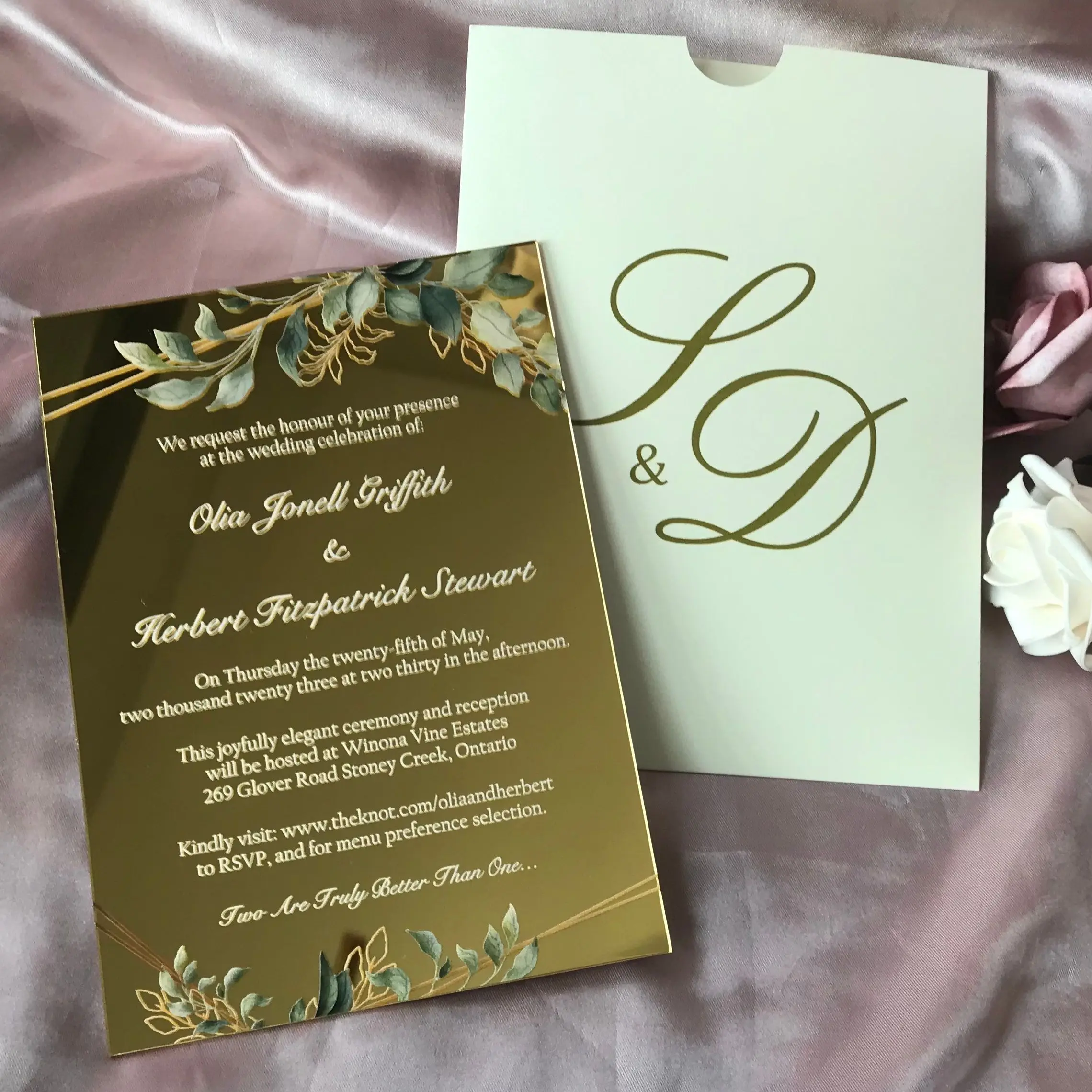 

Индивидуальные зеркальные золотые акриловые свадебные приглашения, персонализированные акриловые приглашения, приглашения Quinceanera, 10 шт.