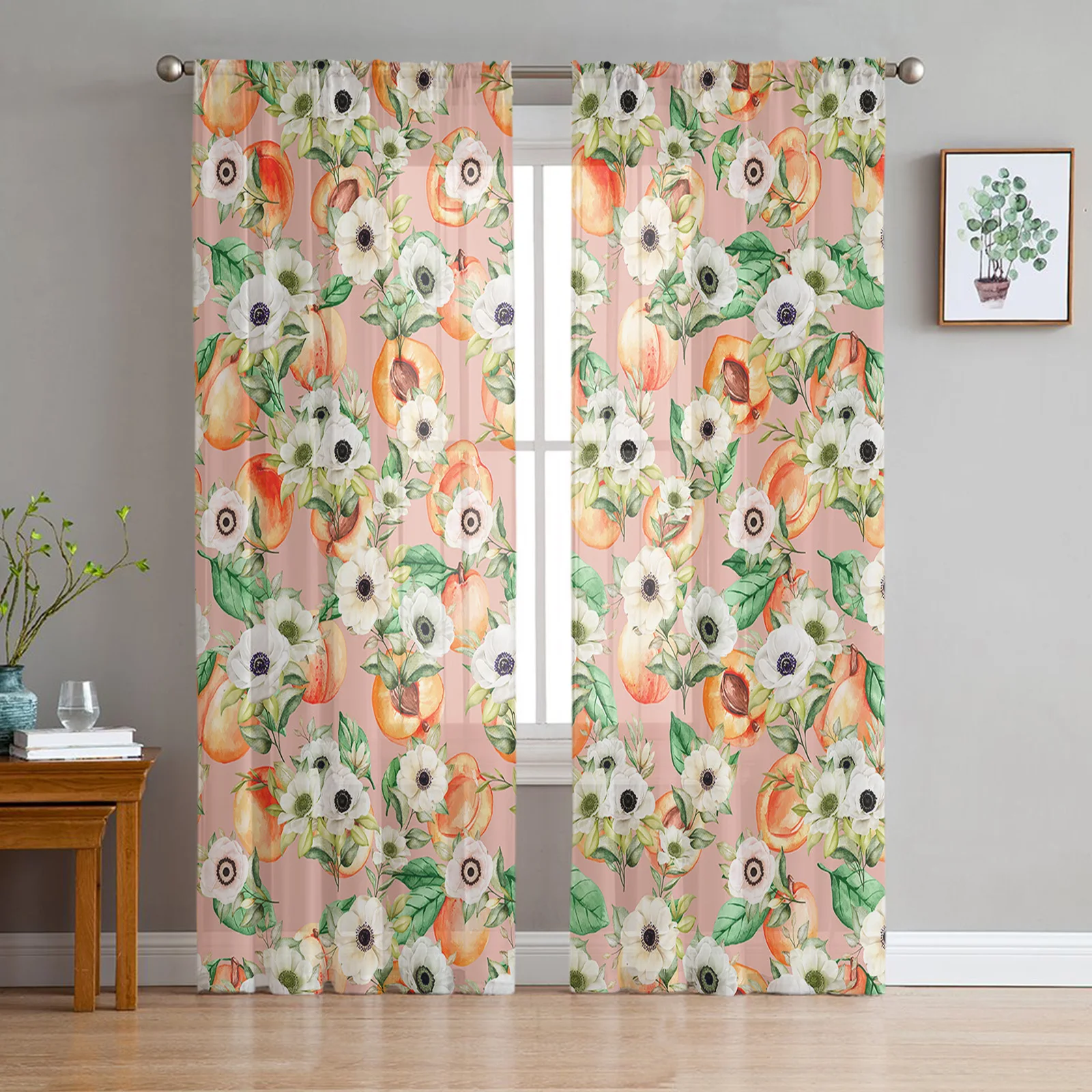 Summer Peach Flower Sheer Curtains for Living Room Bedroom Kids Room Tulle Window Treatment Drapes
Summer Peach Flower Sheer Curtains for Living Room Bedroom Kids Room Tulle Window Treatment Drapes