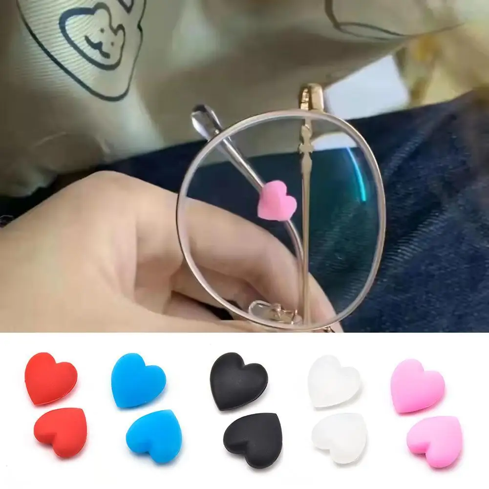 

1 Pair Glasses Silicone Non-slip Sleeve Holder For 2-10mm/0.08-0.4in Temples Ear Hook Sports Fashion Heart Shape Eyeglass