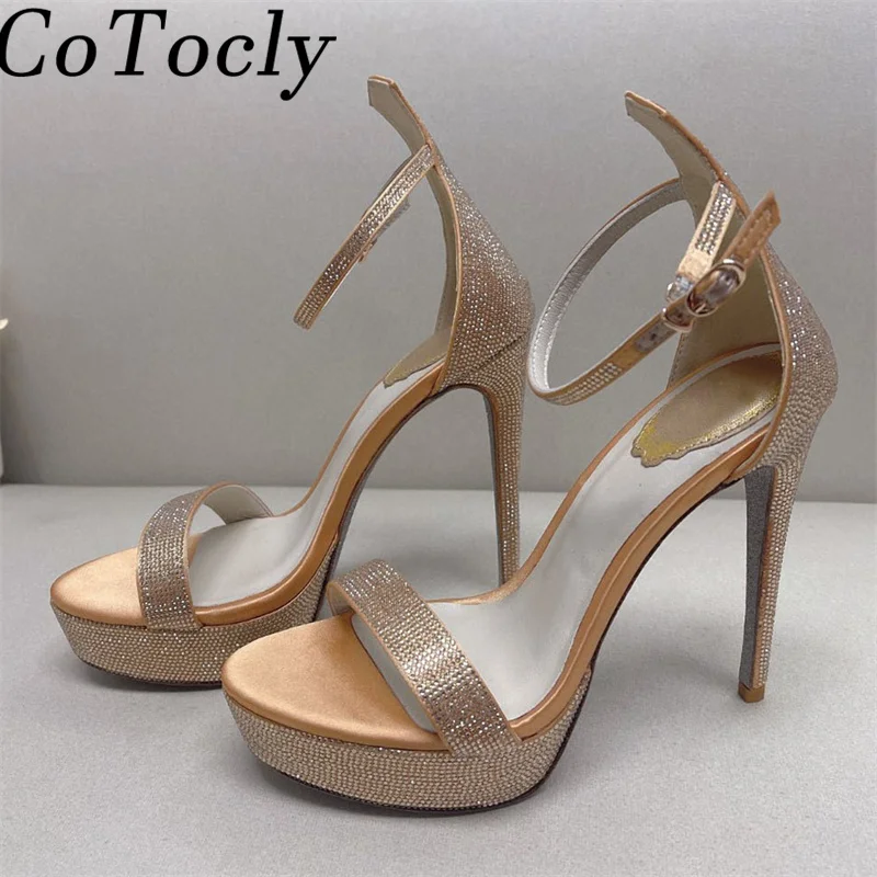 Sexy Super High Heels Sandals Woman Crystal Ankle Strap Party Shoes Women Rhinestone Runway Summer Platform Sandals For Women
Sexy Super High Heels Sandals Woman Crystal Ankle Strap Party Shoes Women Rhinestone Runway Summer Platform Sandals For Women