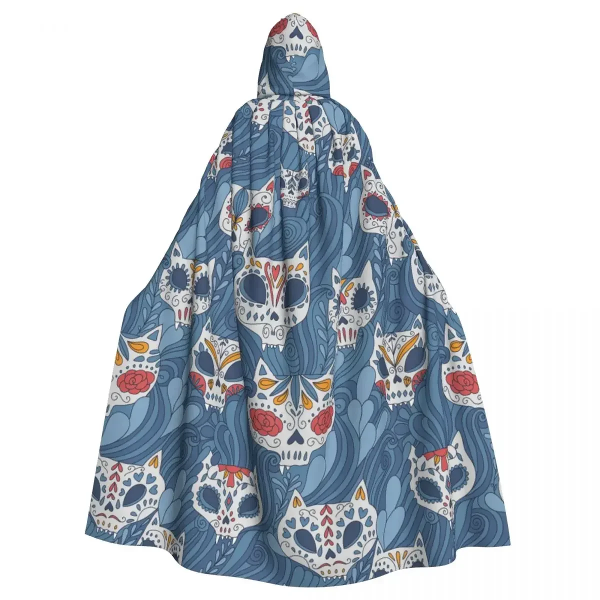 Mexican Cartoon Calaveras Cat Skull With Floral Ornament Unisex Witch Party Reversible Hooded Adult Vampires Cape Cloak
Mexican Cartoon Calaveras Cat Skull With Floral Ornament Unisex Witch Party Reversible Hooded Adult Vampires Cape Cloak