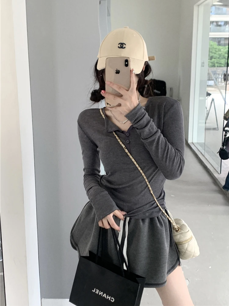 Retro Solid Ins Slim Long Sleeve T-shirt Female Korean Harajuku Women's T-shirts Tops Japanese Ladies Ulzzang Clothes For Women
Retro Solid Ins Slim Long Sleeve T-shirt Female Korean Harajuku Women's T-shirts Tops Japanese Ladies Ulzzang Clothes For Women