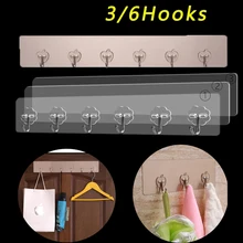 3/6Hooks Transparent Strong Self Adhesive Door Wall Hangers Hooks Kitchen Bathroom Waterproof Storage Hanging Hook Suction Cup 
3/6Hooks Transparent Strong Self Adhesive Door Wall Hangers Hooks Kitchen Bathroom Waterproof Storage Hanging Hook Suction Cup