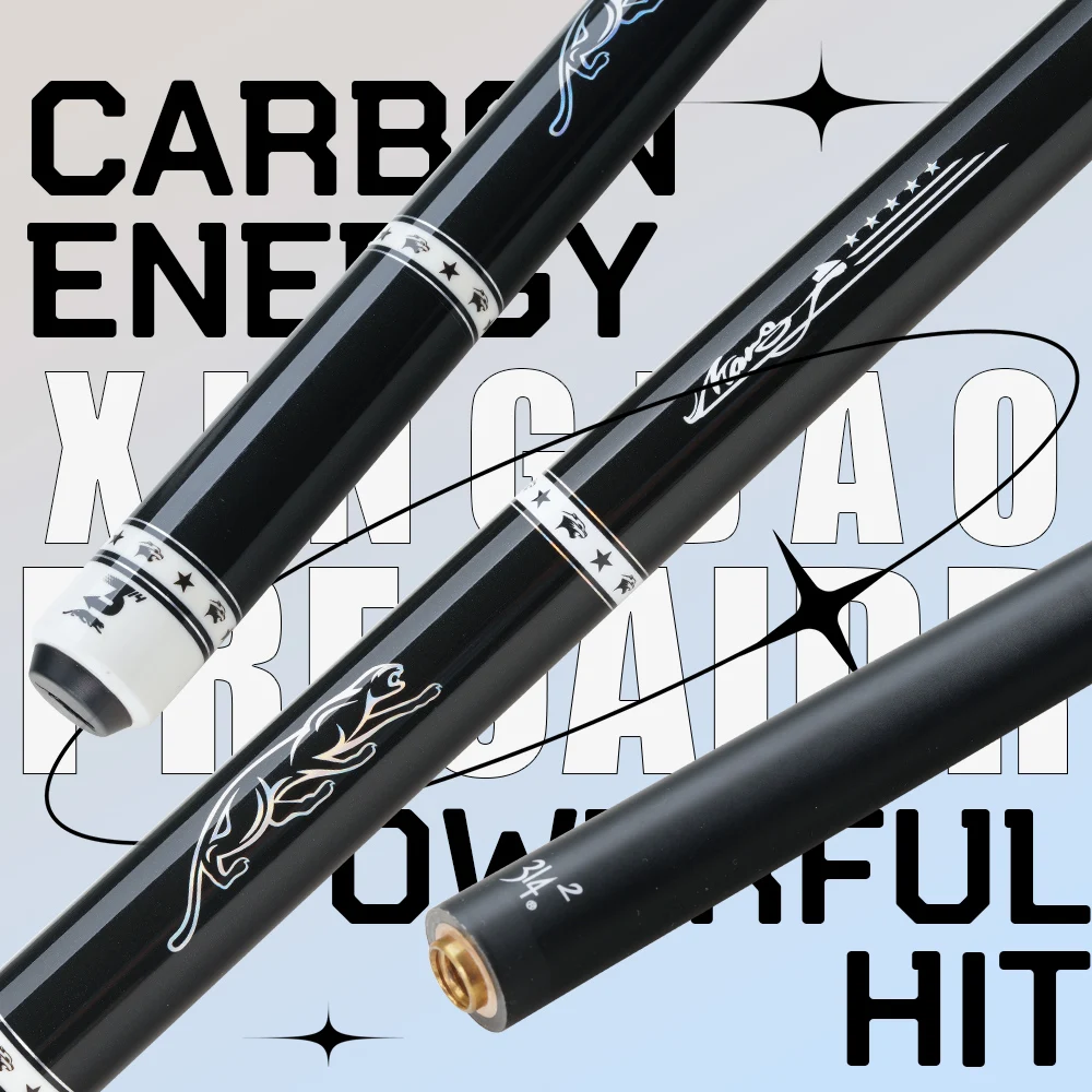 

PREOAIDR 3142 XINGBAO Billard Pool Cue Maple Carbon Shaft Black Technology 12.5/11.5/10.5mm Rainbow Tip Uni-lock Joint Kit