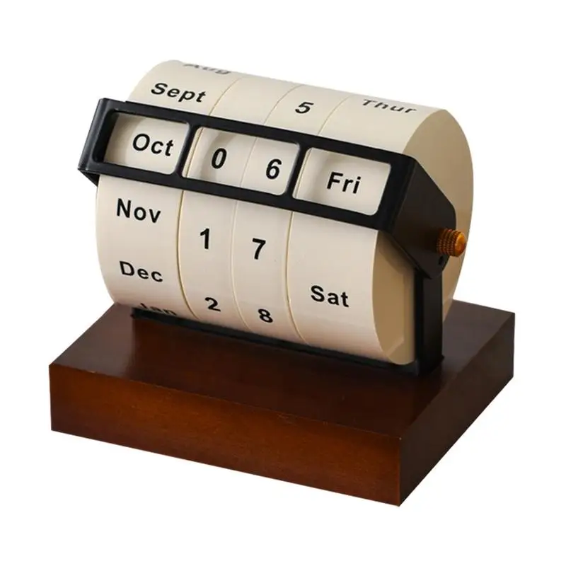 

Rotary Perpetual Calendar 2024 Reusable Perpetual Calendar With Months Tabletop Ornaments Countdown Calendar For Bedroom Cafe