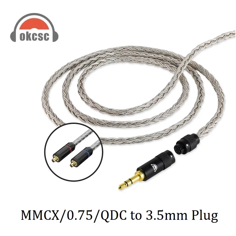 OKCSC AS300 MMCX 2Pin 0.75mm QDC Connector Earphones 16 Core Plated Copper HiFi Upgrade Replacement Cable with 3.5mm Plug
OKCSC AS300 MMCX 2Pin 0.75mm QDC Connector Earphones 16 Core Plated Copper HiFi Upgrade Replacement Cable with 3.5mm Plug