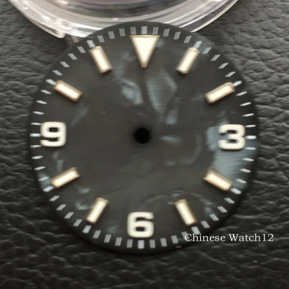 Новинка 2022, 29 мм, черный/белый/синий/зеленый/оранжевый Циферблат часов для NH35, механизм C3, зеленый светящийся циферблат для NH36, запчасти для часов