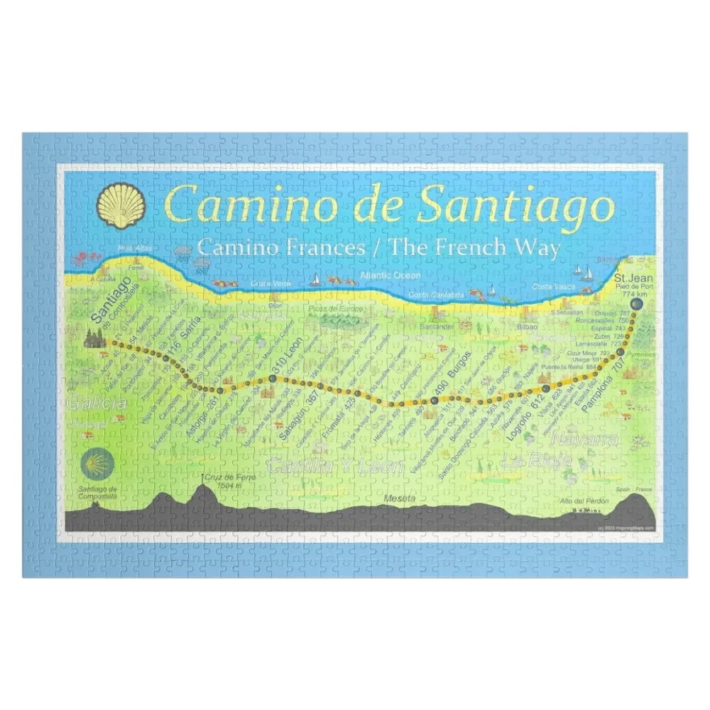 

Map of the Camino de Santiago Jigsaw Puzzle Custom Customizable Gift Novel Toys For Children 2022 Puzzle
