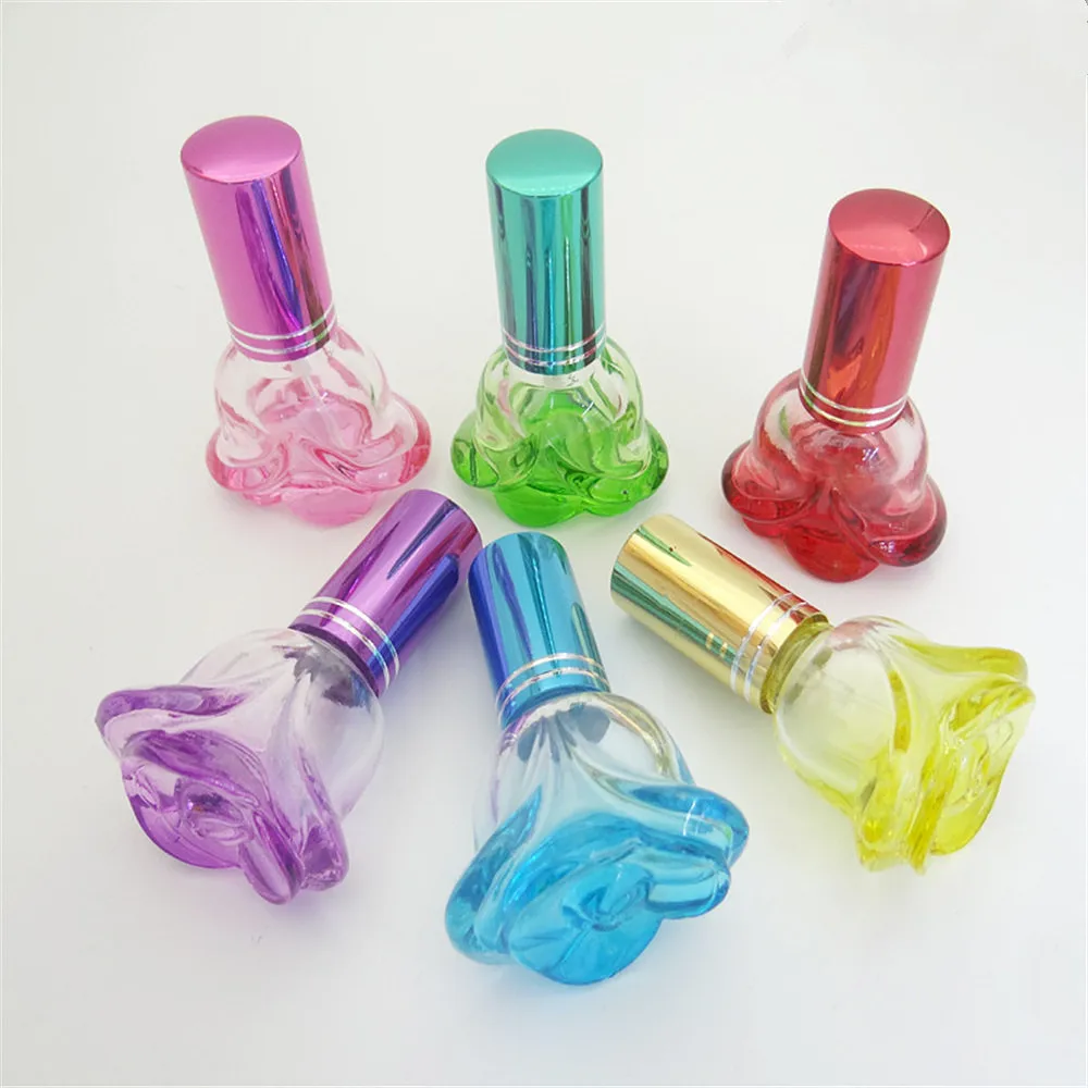 6ml Portable Colorful Rose Shaped Glass Refillable Spray Perfume Bottle Empty Atomizer Sample Vial Cosmetic Container For Travel
6ml Portable Colorful Rose Shaped Glass Refillable Spray Perfume Bottle Empty Atomizer Sample Vial Cosmetic Container For Travel