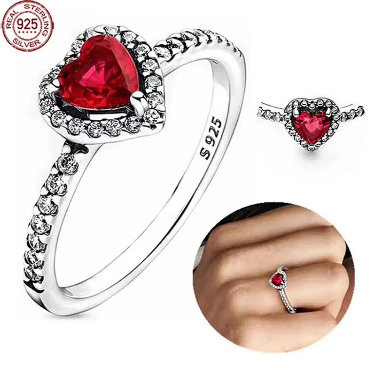 Classic 925 Sterling Silver Red Heart Ring Colorful Crystal Ring fits Charming Bracelets Women's Jewelry DIY Exquisite Gifts
Classic 925 Sterling Silver Red Heart Ring Colorful Crystal Ring fits Charming Bracelets Women's Jewelry DIY Exquisite Gifts