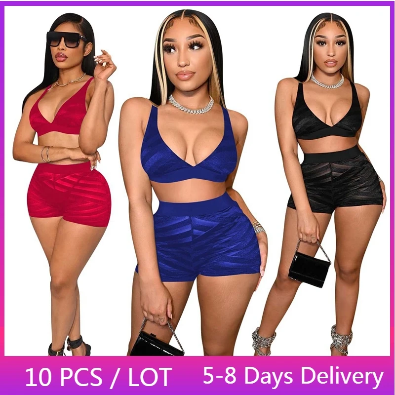 Wholesale Items Clubwear Lace Sexy Two Piece Set Women Summer Sheer Bodycon Club Outfits for Women Slim Crop Top and Shorts Sets
Wholesale Items Clubwear Lace Sexy Two Piece Set Women Summer Sheer Bodycon Club Outfits for Women Slim Crop Top and Shorts Sets