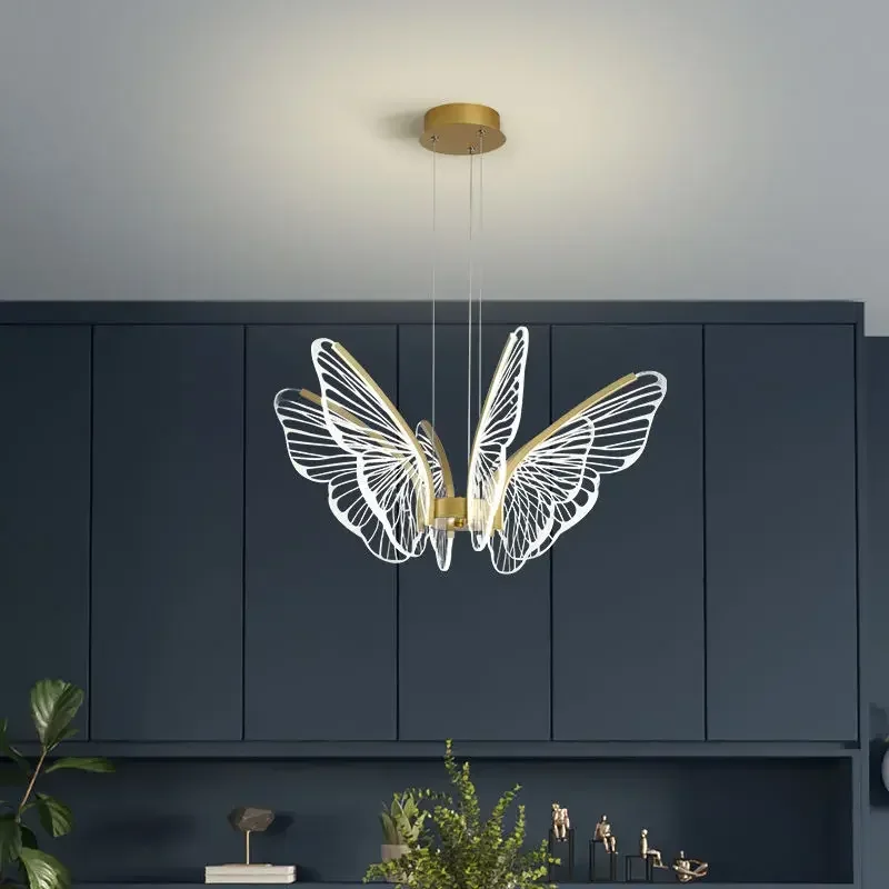 Nordic Simple Modern Butterfly Living Room LED Pendant Lamp Bedroom Kitchen Creative Golden Transparent Acrylic Wing Chandelier
Nordic Simple Modern Butterfly Living Room LED Pendant Lamp Bedroom Kitchen Creative Golden Transparent Acrylic Wing Chandelier