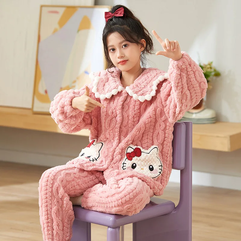 Kawaii Sanrio Pajamas Cute Hello Kitty Cinnamoroll Cartoon Kuromi Winter Flannel Hoodie Plush Parent-Child Toys Girls Gifts
Kawaii Sanrio Pajamas Cute Hello Kitty Cinnamoroll Cartoon Kuromi Winter Flannel Hoodie Plush Parent-Child Toys Girls Gifts