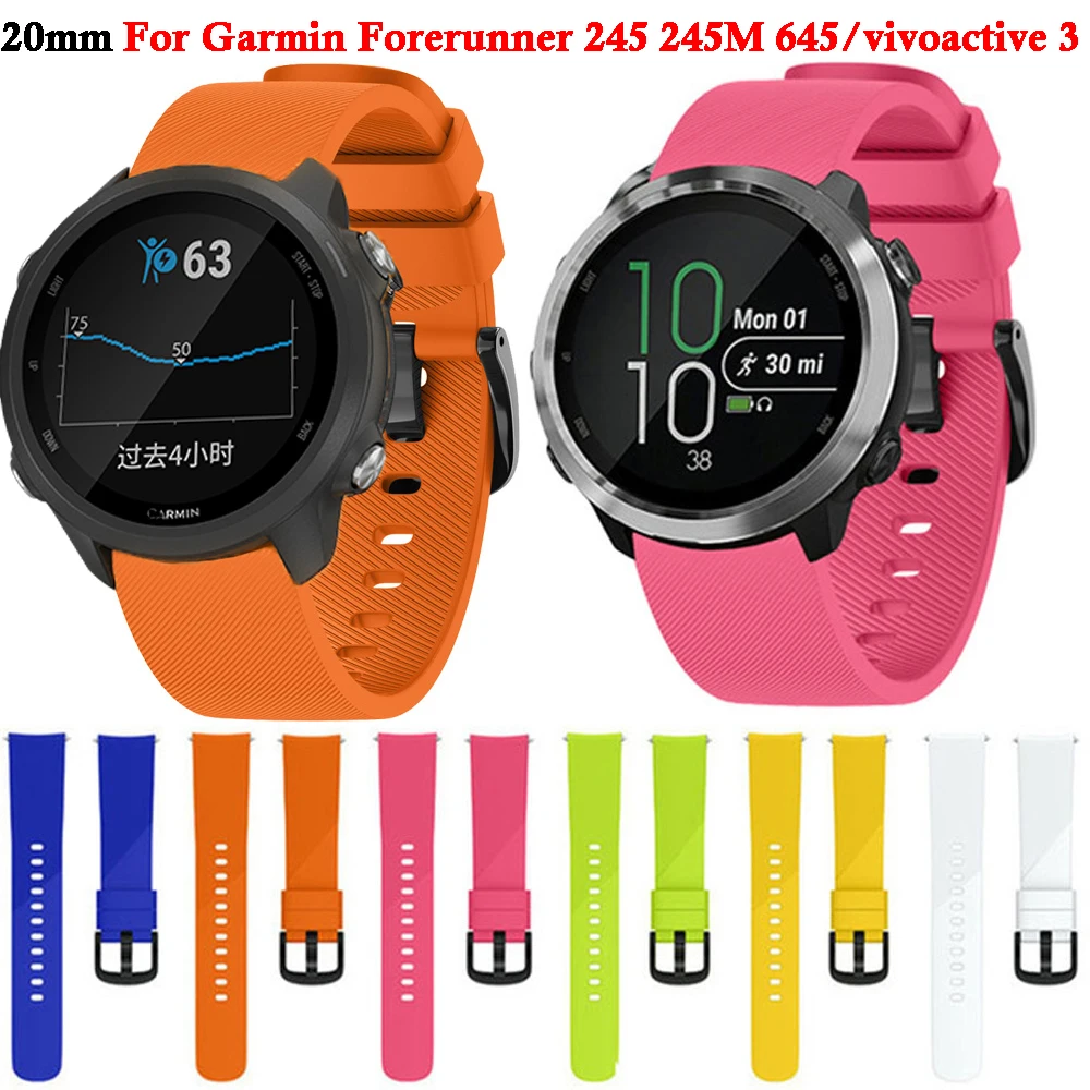For Garmin Forerunner 245 245M 645 Vivoactive 3 Smart Bracelet Watch Band Colorful Wristband Sport Silicone Watchband Strap
For Garmin Forerunner 245 245M 645 Vivoactive 3 Smart Bracelet Watch Band Colorful Wristband Sport Silicone Watchband Strap