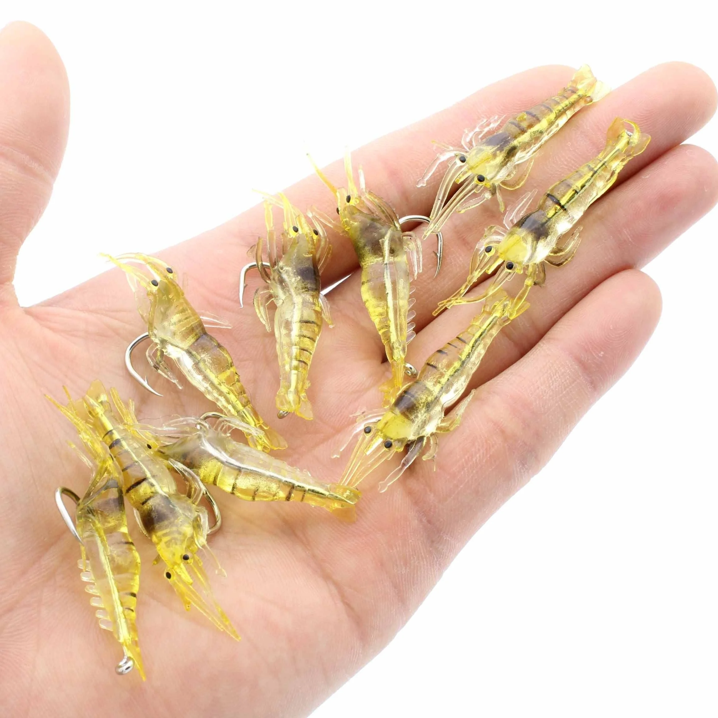 10pcs Luminous Silicone Fishing Lures - Artificial Bait Simulation Soft Prawns Hooks Carp Wobbler Fishing Tackle Accessories
10pcs Luminous Silicone Fishing Lures - Artificial Bait Simulation Soft Prawns Hooks Carp Wobbler Fishing Tackle Accessories
