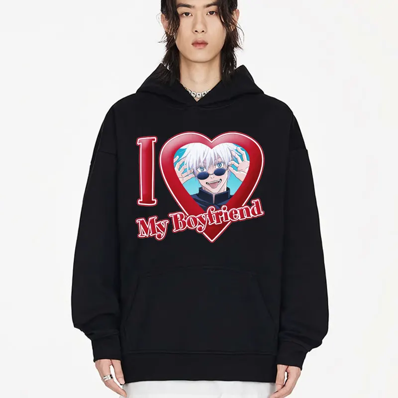 Hot Anime Jujutsu Kaisen I Love Boyfriend Hoodie Men Funny Manga Satoru Gojo Graphic Sweatshirts Hoodies Long-sleeved Pullover
Hot Anime Jujutsu Kaisen I Love Boyfriend Hoodie Men Funny Manga Satoru Gojo Graphic Sweatshirts Hoodies Long-sleeved Pullover