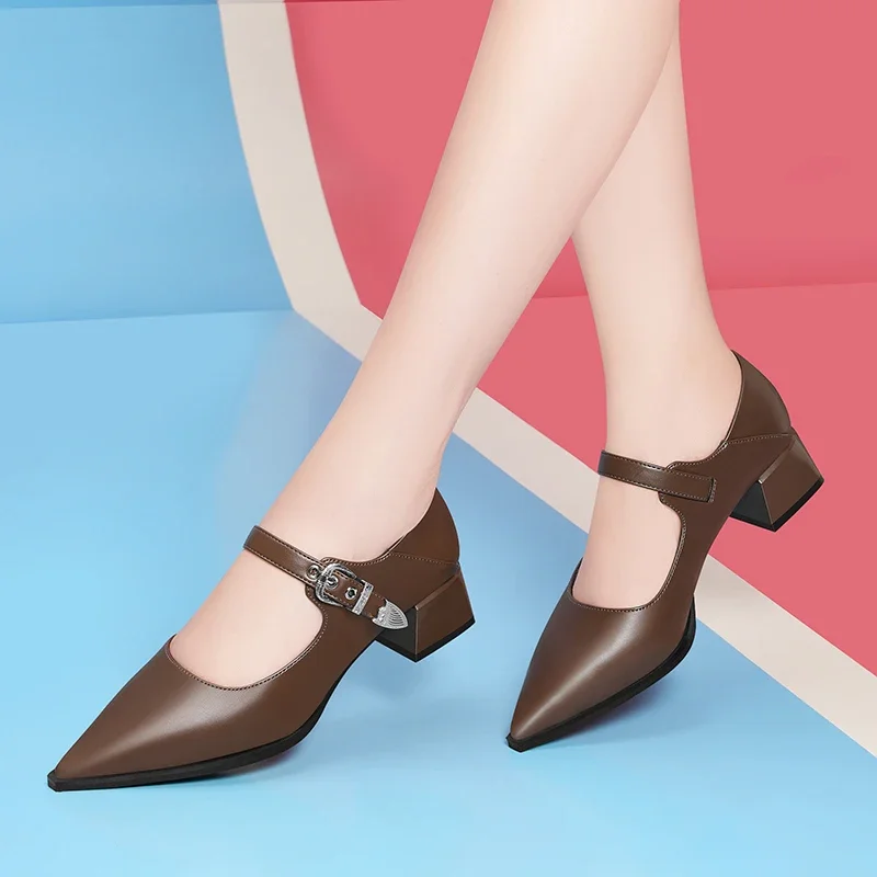 Modern Work Shoes Black 2024 New Mid-heel Thick Heel Single Shoes Women's Shoes High Heels Spring Autumn Genuine Leather Shoes
Modern Work Shoes Black 2024 New Mid-heel Thick Heel Single Shoes Women's Shoes High Heels Spring Autumn Genuine Leather Shoes