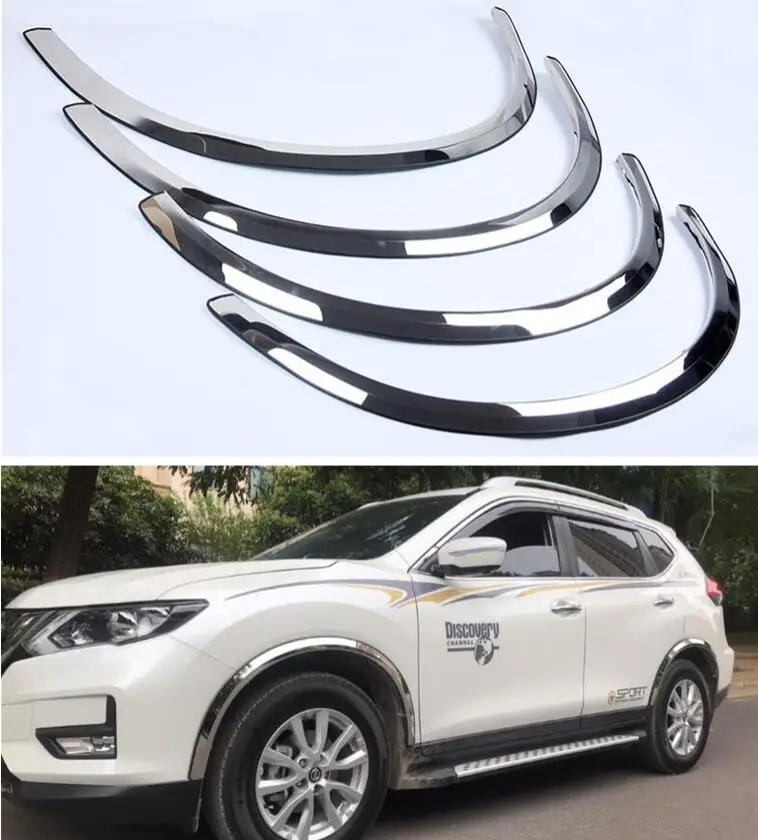 

4PCS Stainless Steel For Nissan X-trail Rogue T31 T32 2014-2021 Wheel Eyebrow Round Arc Fender Flares Body Kit Cover