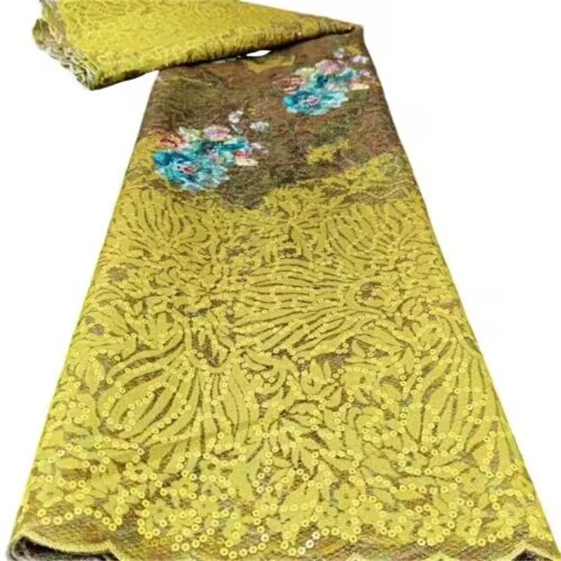 2023 African French Flocking Lace Fabric Yellow High Quality Lace Nigerian Sequins Net Lace Material For Women Dress Wedding Sew
2023 African French Flocking Lace Fabric Yellow High Quality Lace Nigerian Sequins Net Lace Material For Women Dress Wedding Sew