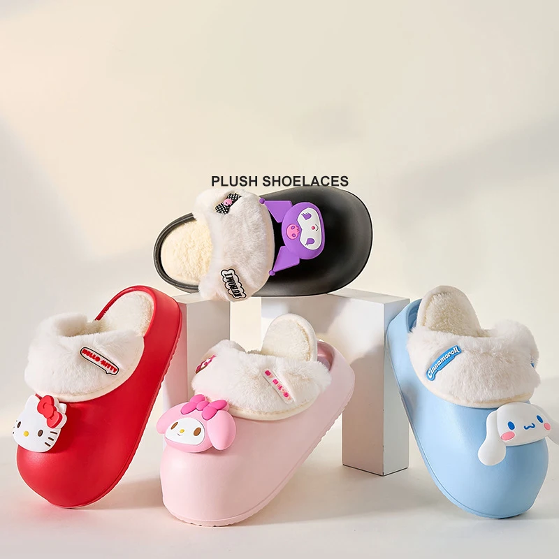 Осенне-зимние мягкие плюшевые тапочки для девочек Sanrio с рисунком Hello Kitty My Melody Kuromi Cinnamoroll толстые Нескользящие тапочки
Осенне-зимние мягкие плюшевые тапочки для девочек Sanrio с рисунком Hello Kitty My Melody Kuromi Cinnamoroll толстые Нескользящие тапочки