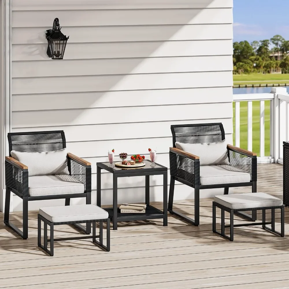 5-Piece Patio Furniture Sets Wicker Furniture Set, Outdoor Conversation Sectional with Ottoman for Backyard Poolside, Garden
5-Piece Patio Furniture Sets Wicker Furniture Set, Outdoor Conversation Sectional with Ottoman for Backyard Poolside, Garden