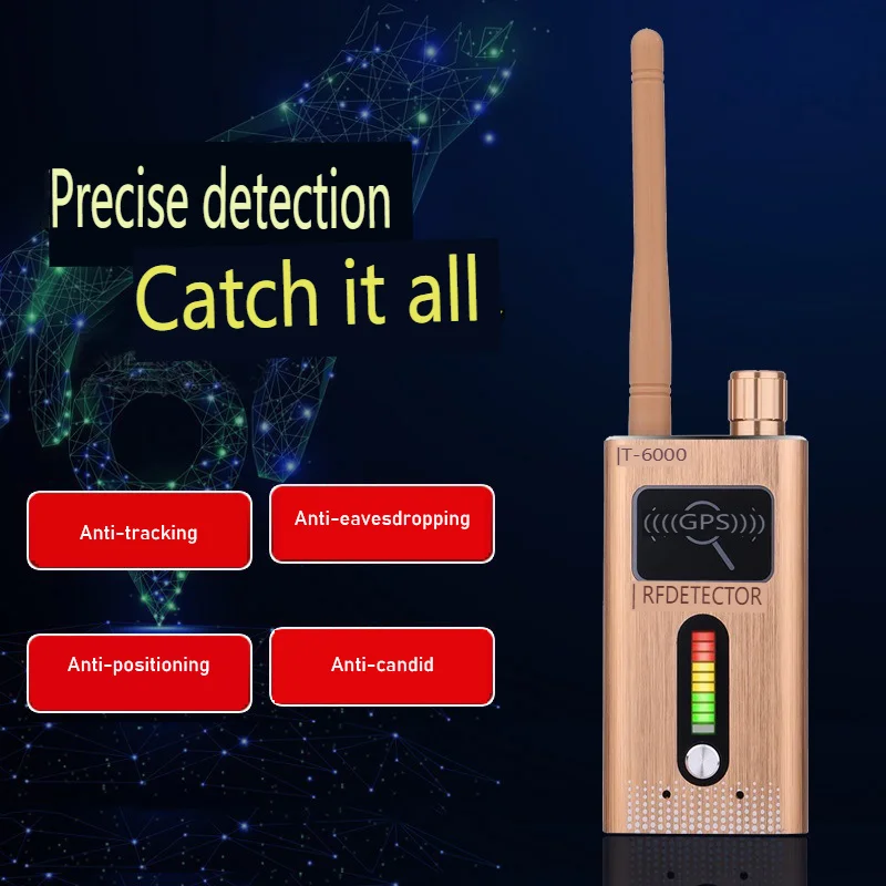 

T6000 Anti-candid Wireless Signal Detector Hidden Camera Spy Gadgets GSM GPS Tracker Audio Bug for Wiretapping Finder