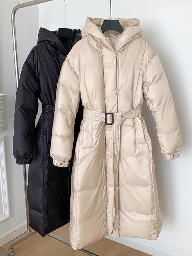 Fitaylor New Autumn Winter Women High Street Hooded Lace-up Long Down Jacket Lady Fashion Thick Warm 90% White Duck Down Coat
Fitaylor New Autumn Winter Women High Street Hooded Lace-up Long Down Jacket Lady Fashion Thick Warm 90% White Duck Down Coat