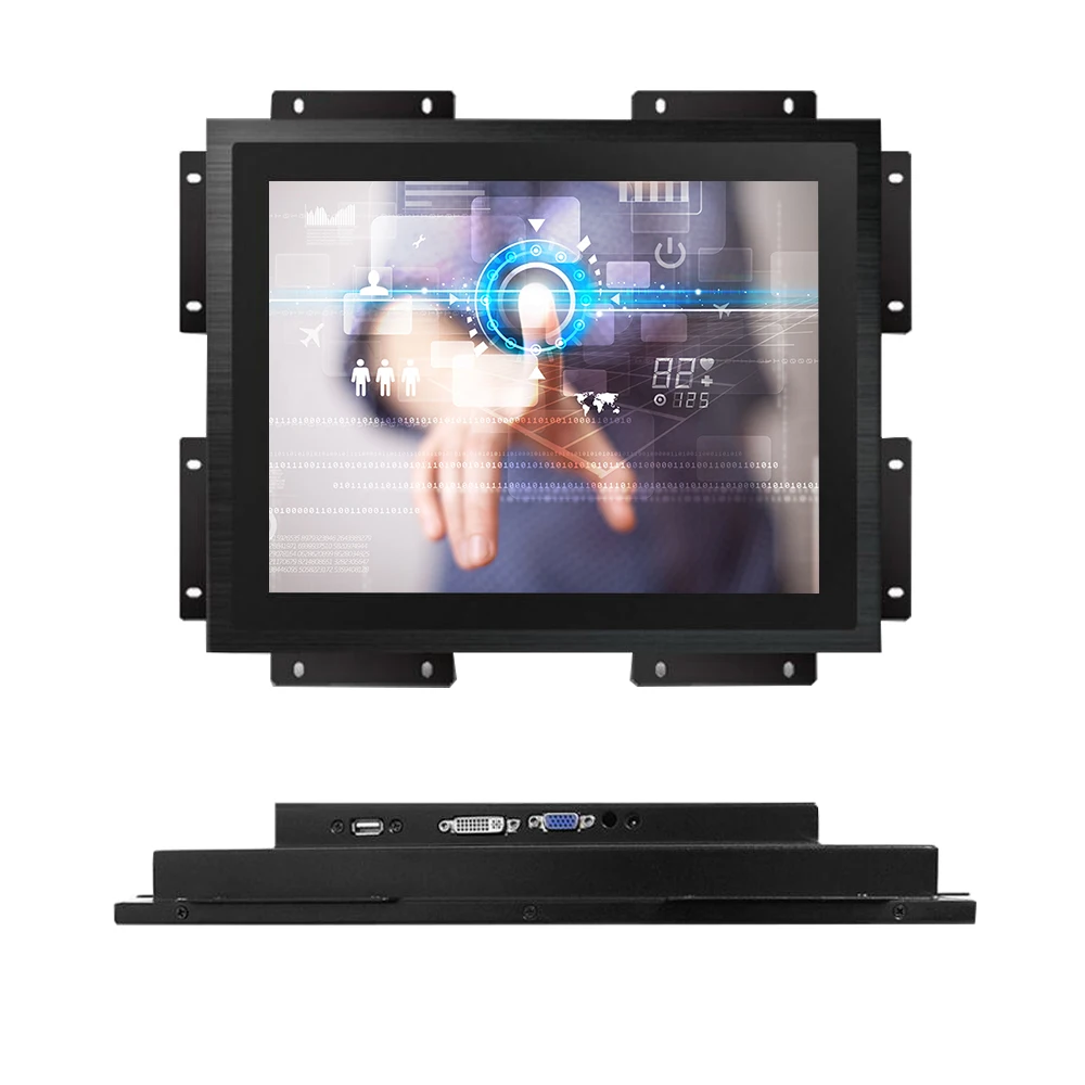 

Front IP65 17 inch open frame true flat touchscreen LCD monitor with 1000nits sunlight readable