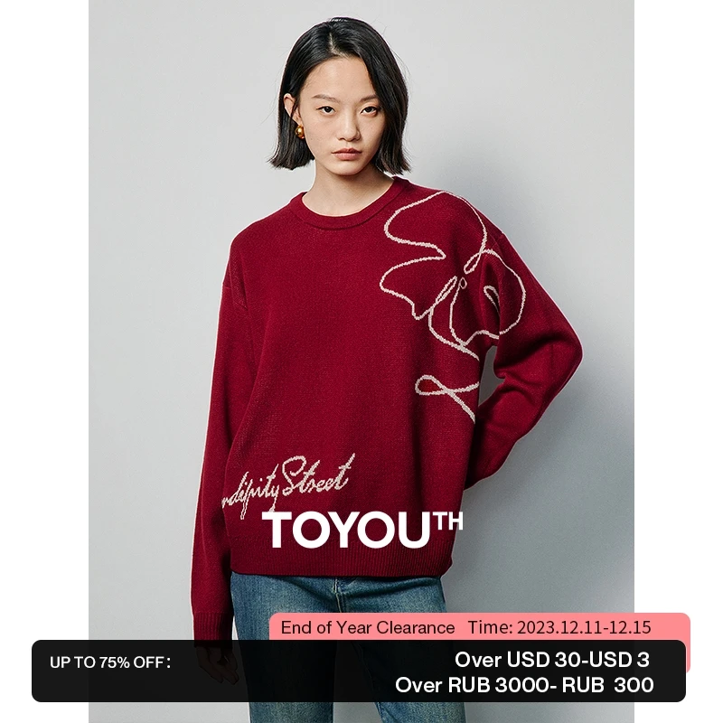 Toyouth Women Sweater 2023 Winter Long Sleeve O Neck Loose Knitwear Floral Letter Embroidery Christmas Day Vintage Clothes Tops
Toyouth Women Sweater 2023 Winter Long Sleeve O Neck Loose Knitwear Floral Letter Embroidery Christmas Day Vintage Clothes Tops