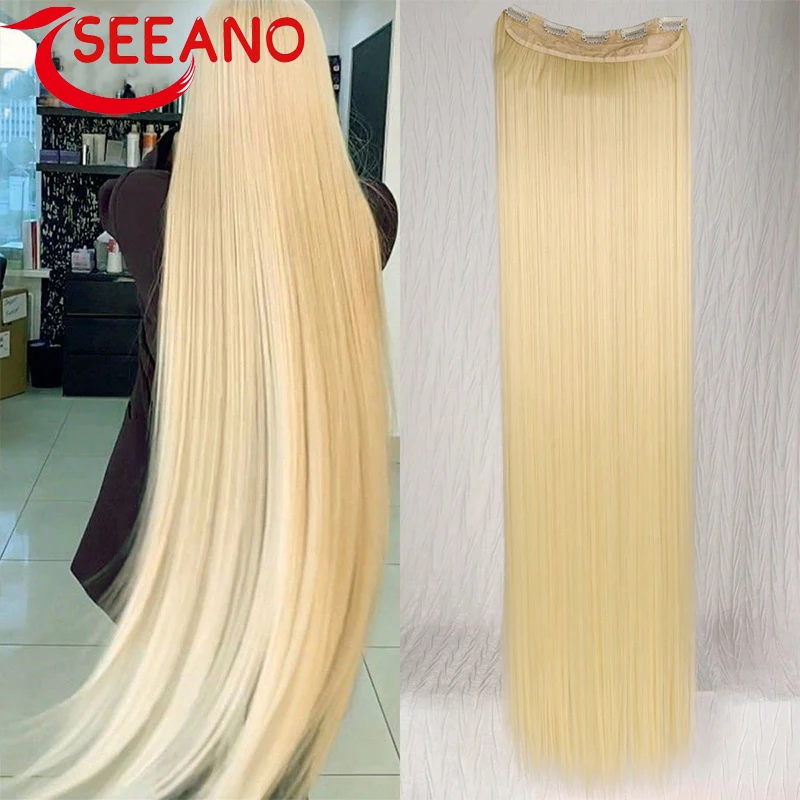 SEEANO Synthetic 20-40 Inch Extra Long Straight Hair Extension 5 Clips Black Blonde Brown High Temperature Fake Hairpiece
SEEANO Synthetic 20-40 Inch Extra Long Straight Hair Extension 5 Clips Black Blonde Brown High Temperature Fake Hairpiece