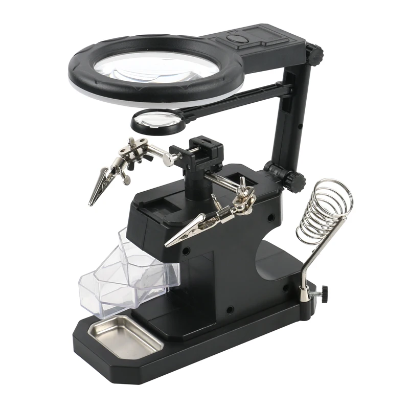 3X 4.5X Welding Glass Magnifier 16 LED Light DIY PCB Clip Industrial Repair Fixture Soldering Desoldering Auxiliary Tool
3X 4.5X Welding Glass Magnifier 16 LED Light DIY PCB Clip Industrial Repair Fixture Soldering Desoldering Auxiliary Tool
