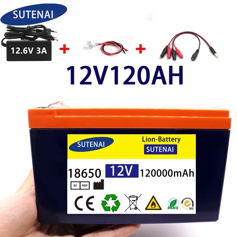 NEW 12V 120Ah 18650 lithium battery pack built-in high current 40A Solar street lamp, xenon lamp, backup power supply, LED 
NEW 12V 120Ah 18650 lithium battery pack built-in high current 40A Solar street lamp, xenon lamp, backup power supply, LED