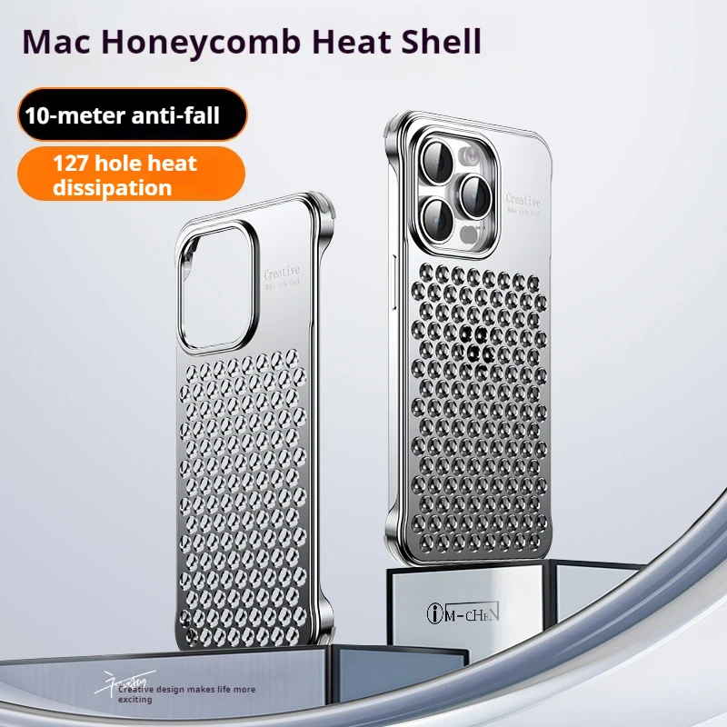 The New Metal Honeycomb Phone Case is For Apple iPhone 14 15 ProMax Series Anti Drop Heat Dissipation Phone Protective Case
The New Metal Honeycomb Phone Case is For Apple iPhone 14 15 ProMax Series Anti Drop Heat Dissipation Phone Protective Case