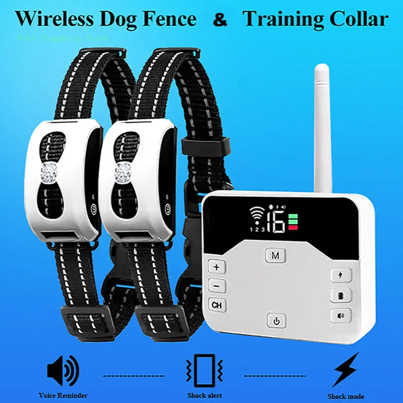 

Pet Dog Wireless Fence Training Collar 2 Function in 1 Outdoor Waterproof Electric Containment System