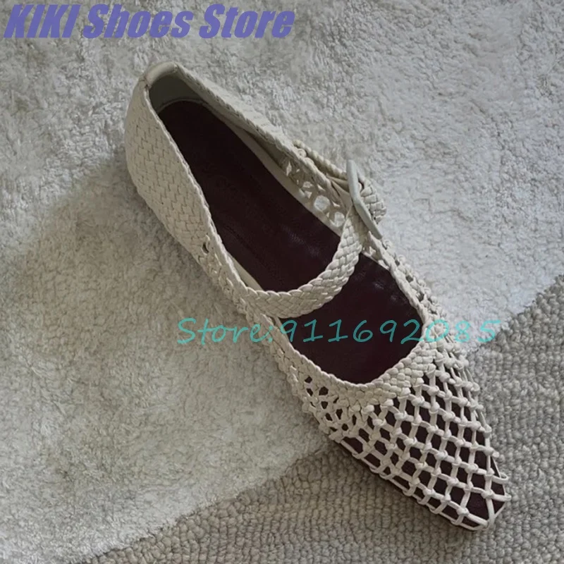 Braided white Mary Jane Shoes Autumn new hollow flat shoes gentle and simple evening shoes
Braided white Mary Jane Shoes Autumn new hollow flat shoes gentle and simple evening shoes