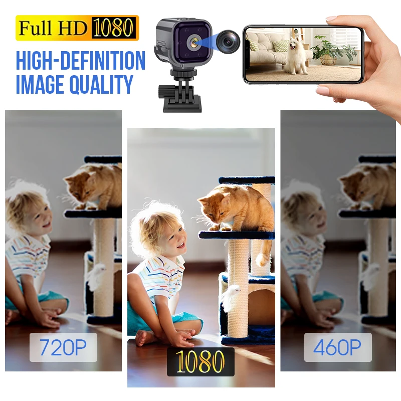 Умные мини-камеры HD 1080P видео, ночное видение, обнаружение движения, беспроводное наблюдение, встроенный аккумулятор для домашней безопасности
Умные мини-камеры HD 1080P видео, ночное видение, обнаружение движения, беспроводное наблюдение, встроенный аккумулятор для домашней безопасности