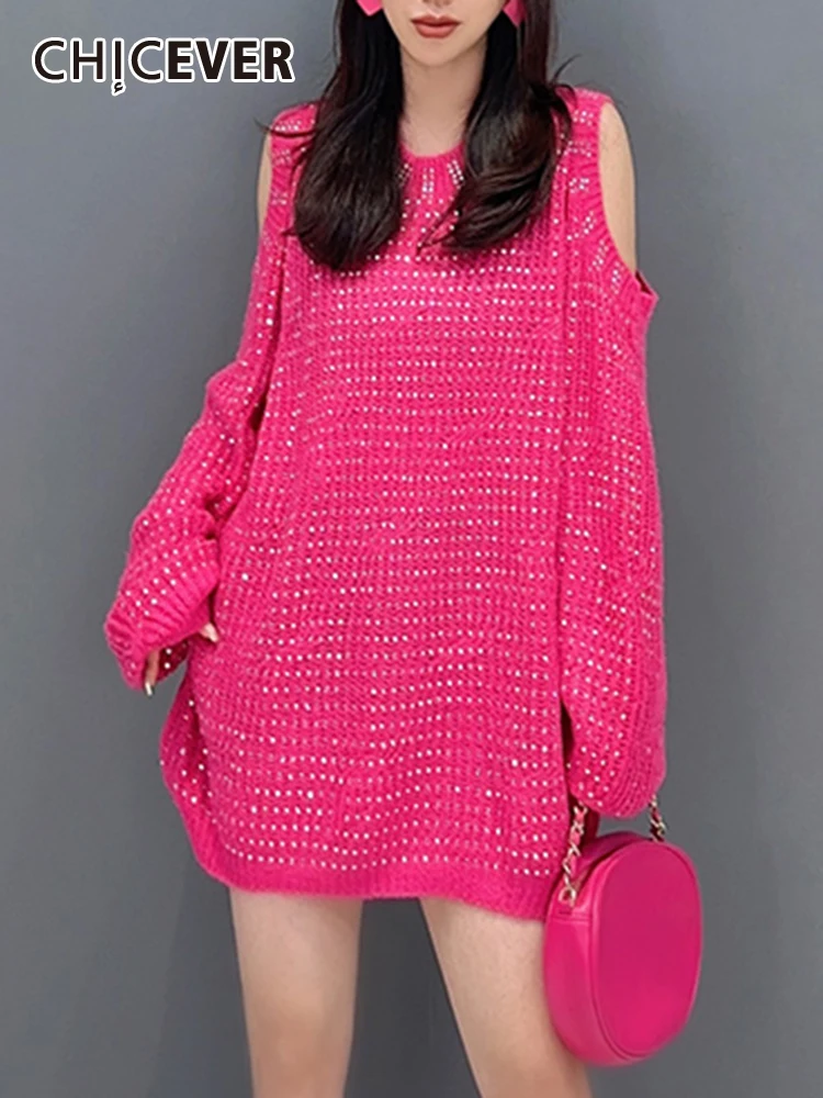 CHICEVER Solid Oversize Off Shoulder Sweaters For Women Round Neck Long Sleeve Korean Knitting Pullover Sweater Female 2023 New
CHICEVER Solid Oversize Off Shoulder Sweaters For Women Round Neck Long Sleeve Korean Knitting Pullover Sweater Female 2023 New