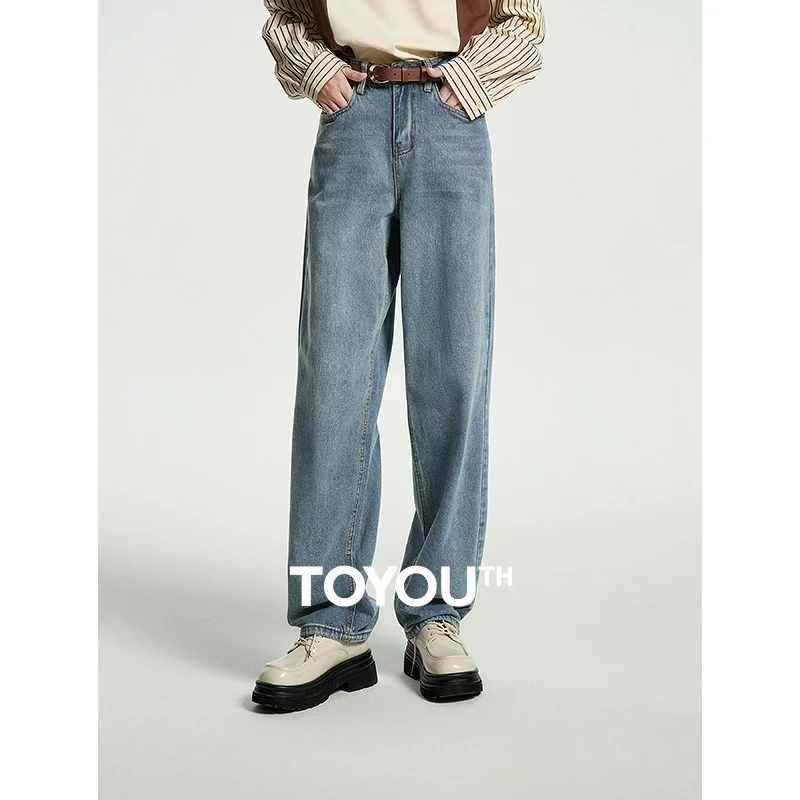 Toyouth Women Jeans 2023 Autumn High Waist Straight Loose Trousers Fashion Casual Versatile Simple Basic Light Blue Pants
Toyouth Women Jeans 2023 Autumn High Waist Straight Loose Trousers Fashion Casual Versatile Simple Basic Light Blue Pants