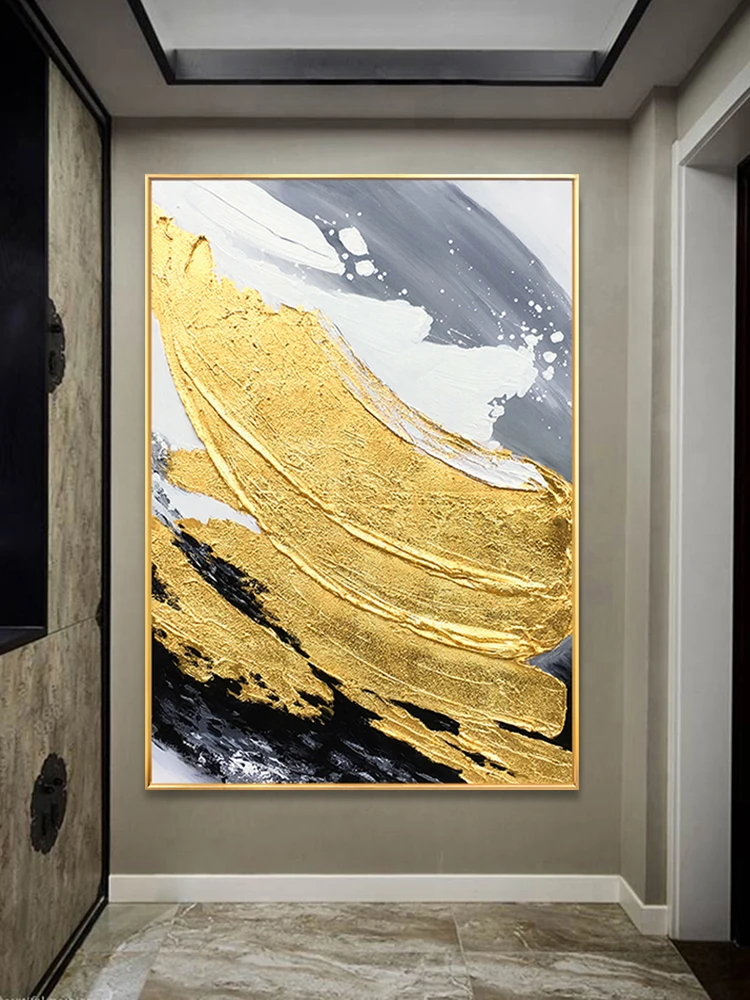 Hand-Painted Abstract Oil Painting Light Luxury Gold Foil Decorative Modern Minimalist Three-Dimensional Background Hanging
Hand-Painted Abstract Oil Painting Light Luxury Gold Foil Decorative Modern Minimalist Three-Dimensional Background Hanging
