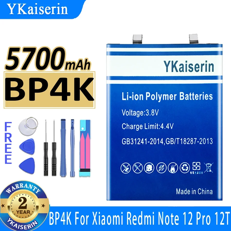 Аккумулятор ykaisсеребрин 5700 мАч BP4K для Xiaomi Redmi Note 12 Pro 12T Poco X5 5G Bateria
Аккумулятор ykaisсеребрин 5700 мАч BP4K для Xiaomi Redmi Note 12 Pro 12T Poco X5 5G Bateria