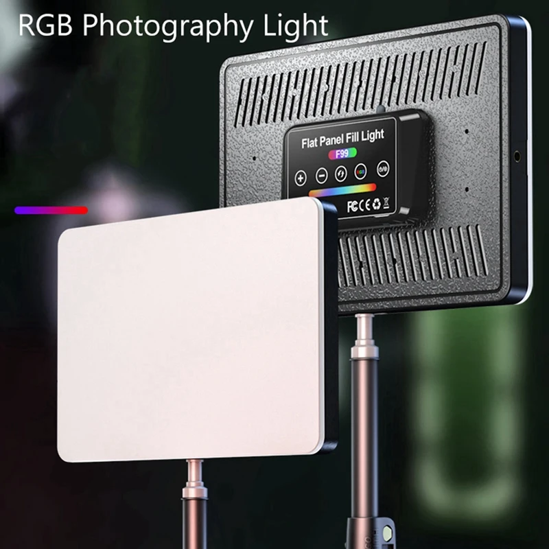 

RGB Photography Light RGB LED Video Light 3000-6500K Dimmable 35W Flat Panel Fill Light For Studio Camera Live US Plug